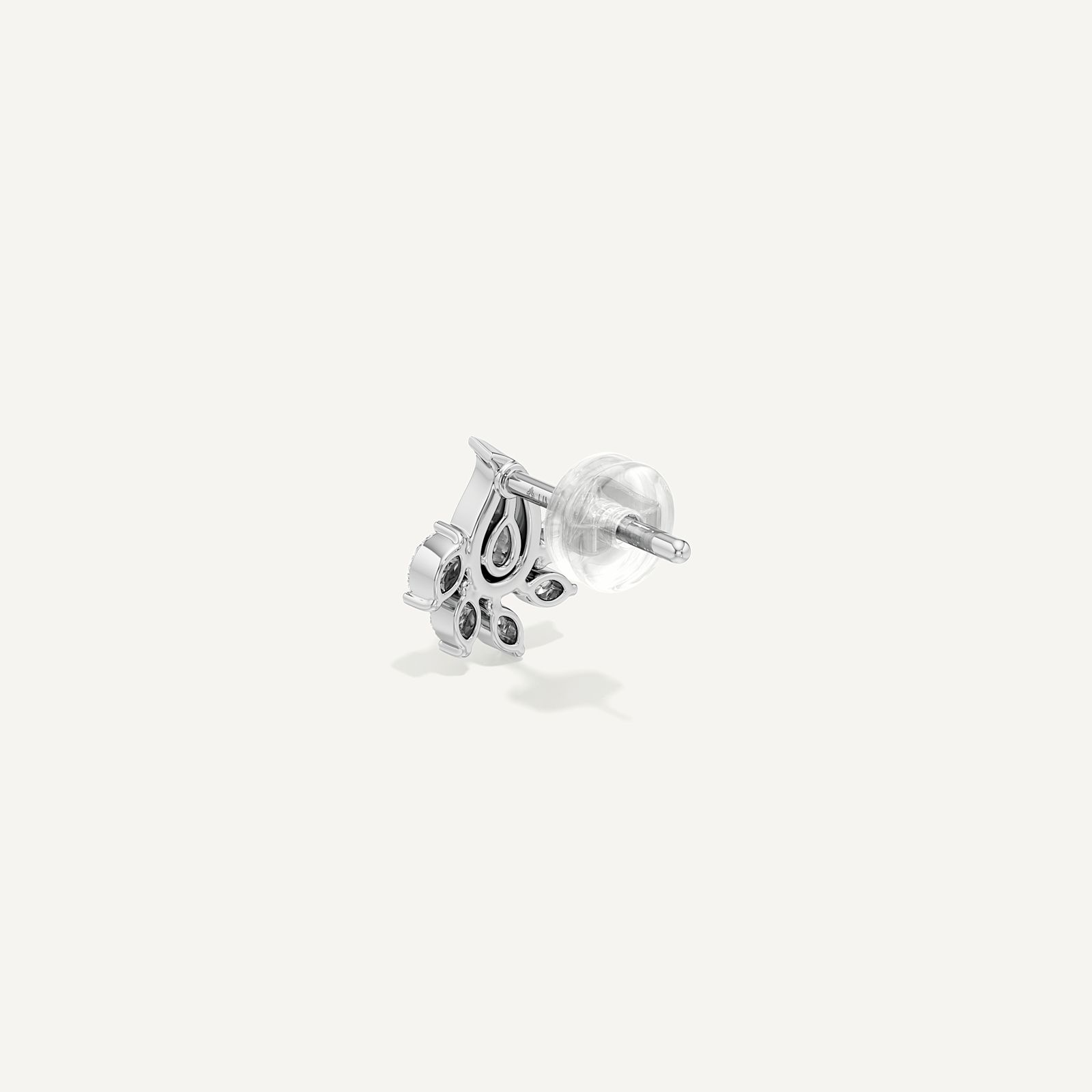 Crescent Pearl Diamond Stud