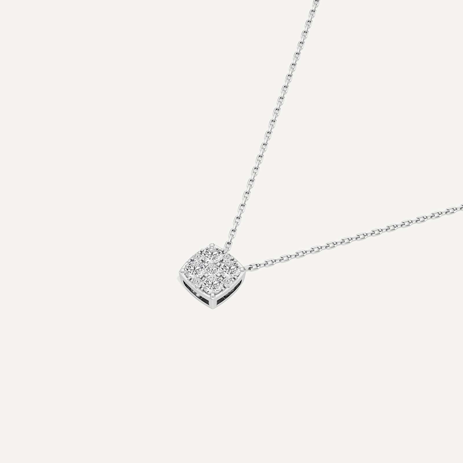 Regal Cushion Diamond Pendant with Chain