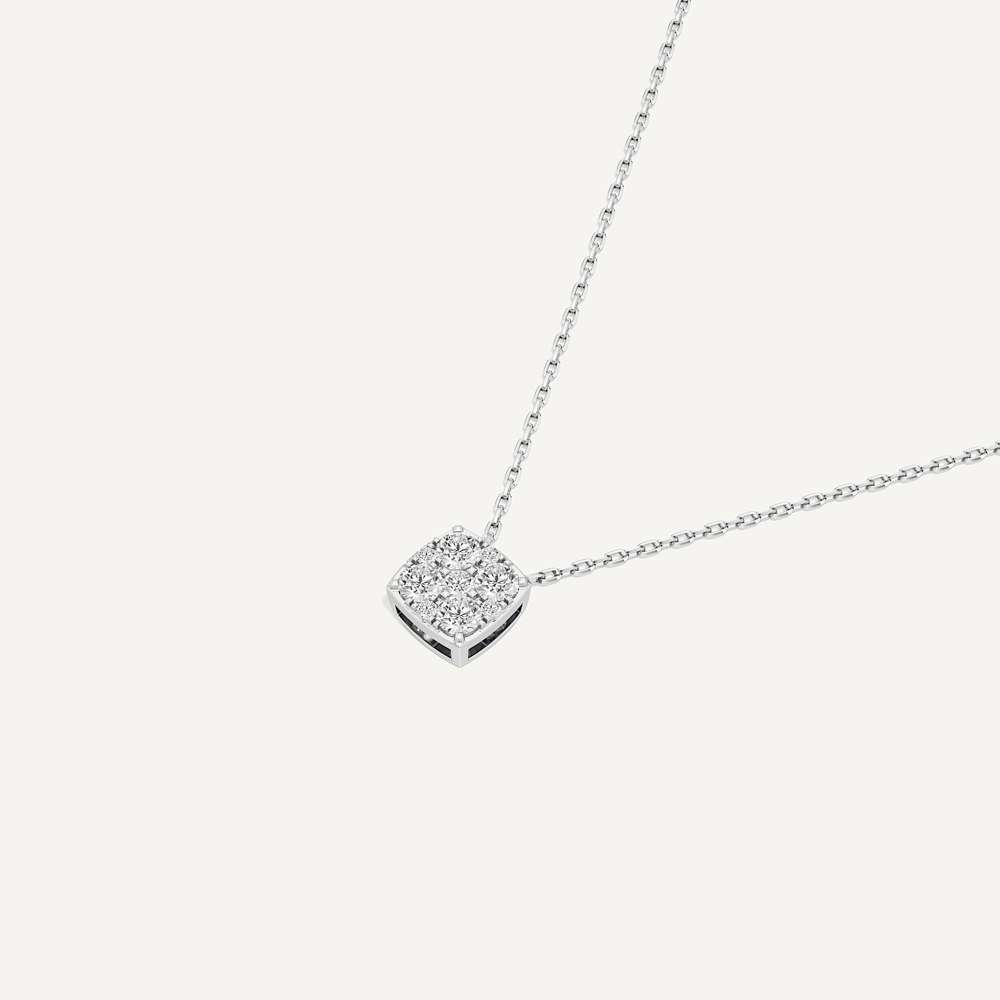 Regal Cushion Diamond Pendant with Chain