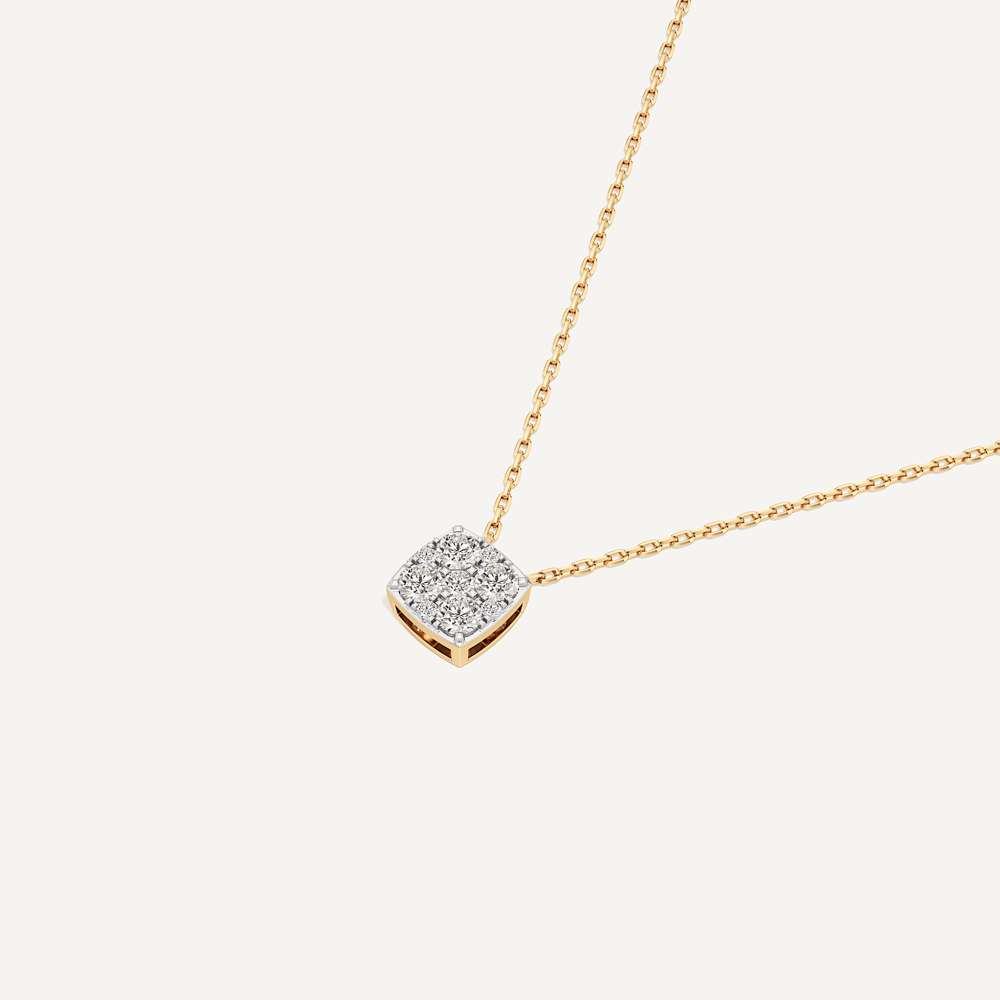 Regal Cushion Diamond Pendant with Chain
