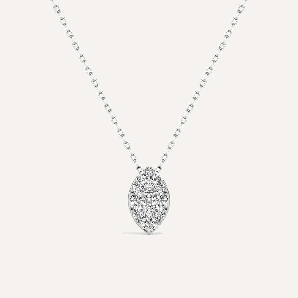 Silent Gravity Marquise Diamond Pendant with Chain