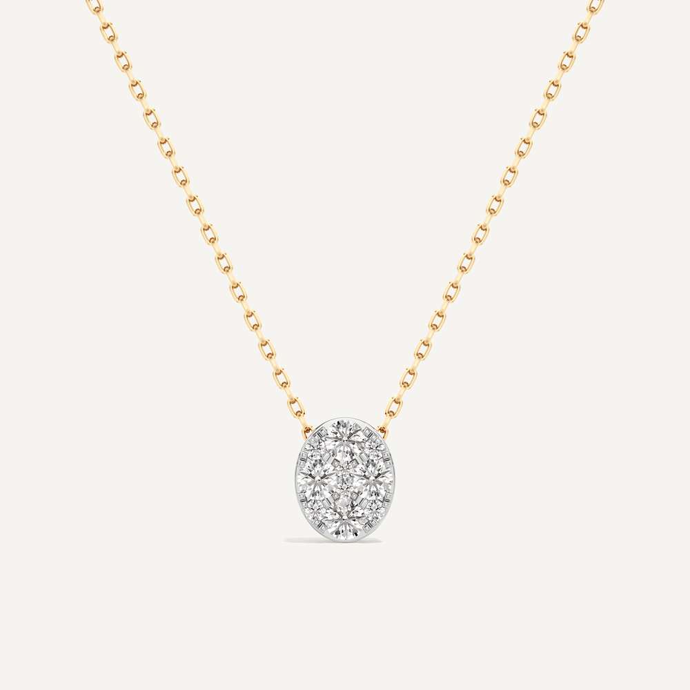 Luminous Oval Diamond Pendant with Chain