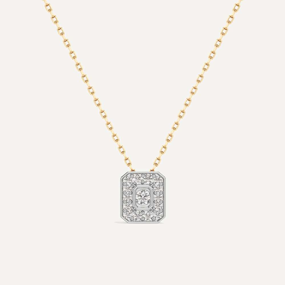 Understated Pull Emerald Diamond Pendant with Chain