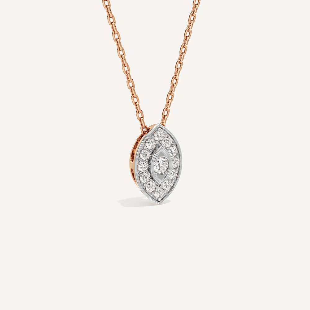Quietly Protecting Marquise Diamond Pendant with Chain