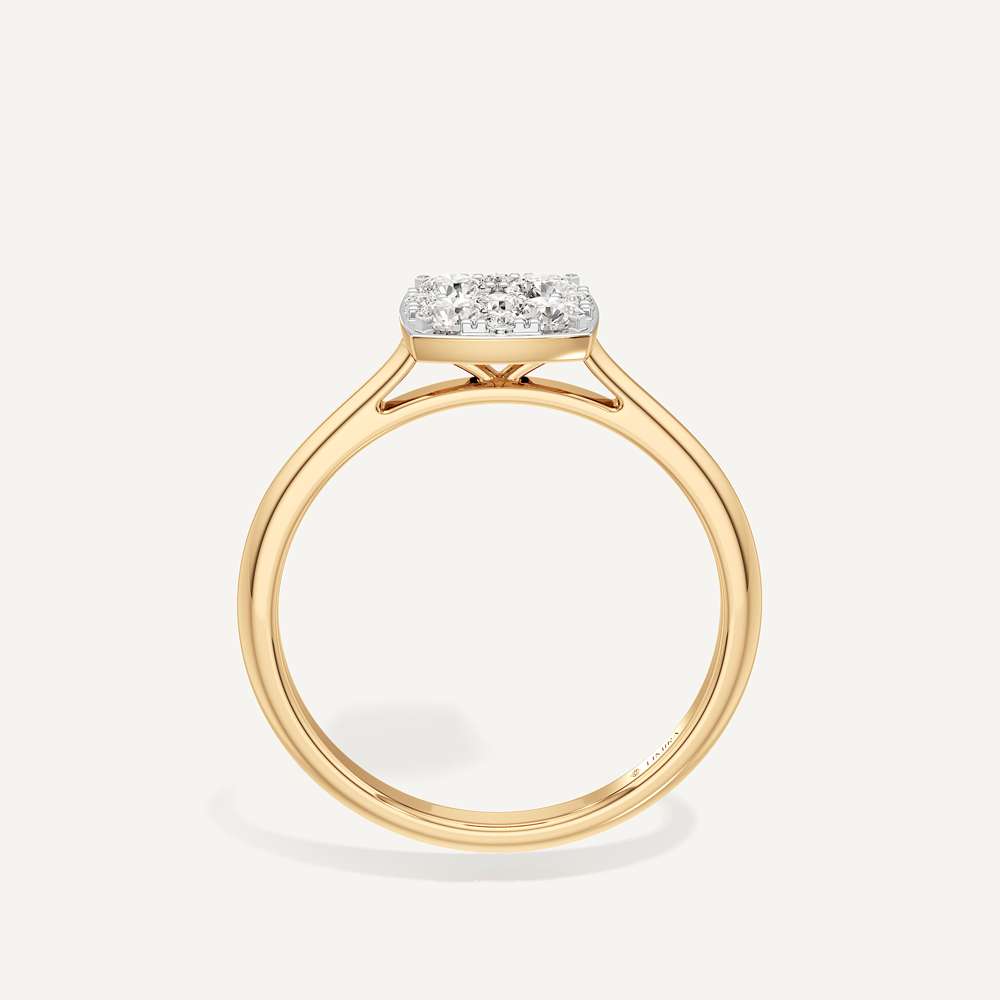 Tapered Cushion Diamond Ring