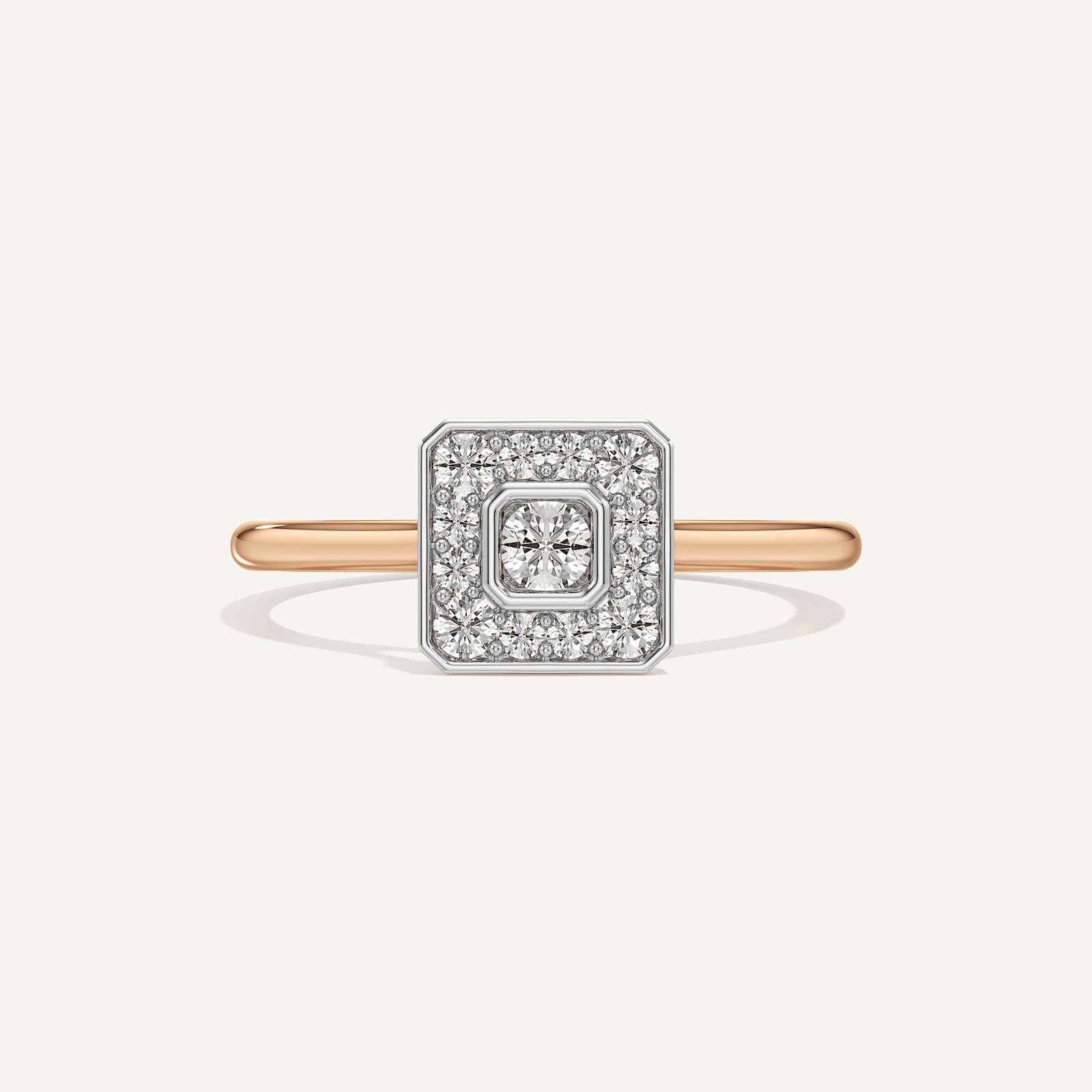 Magnetic Draw Asscher Diamond Ring