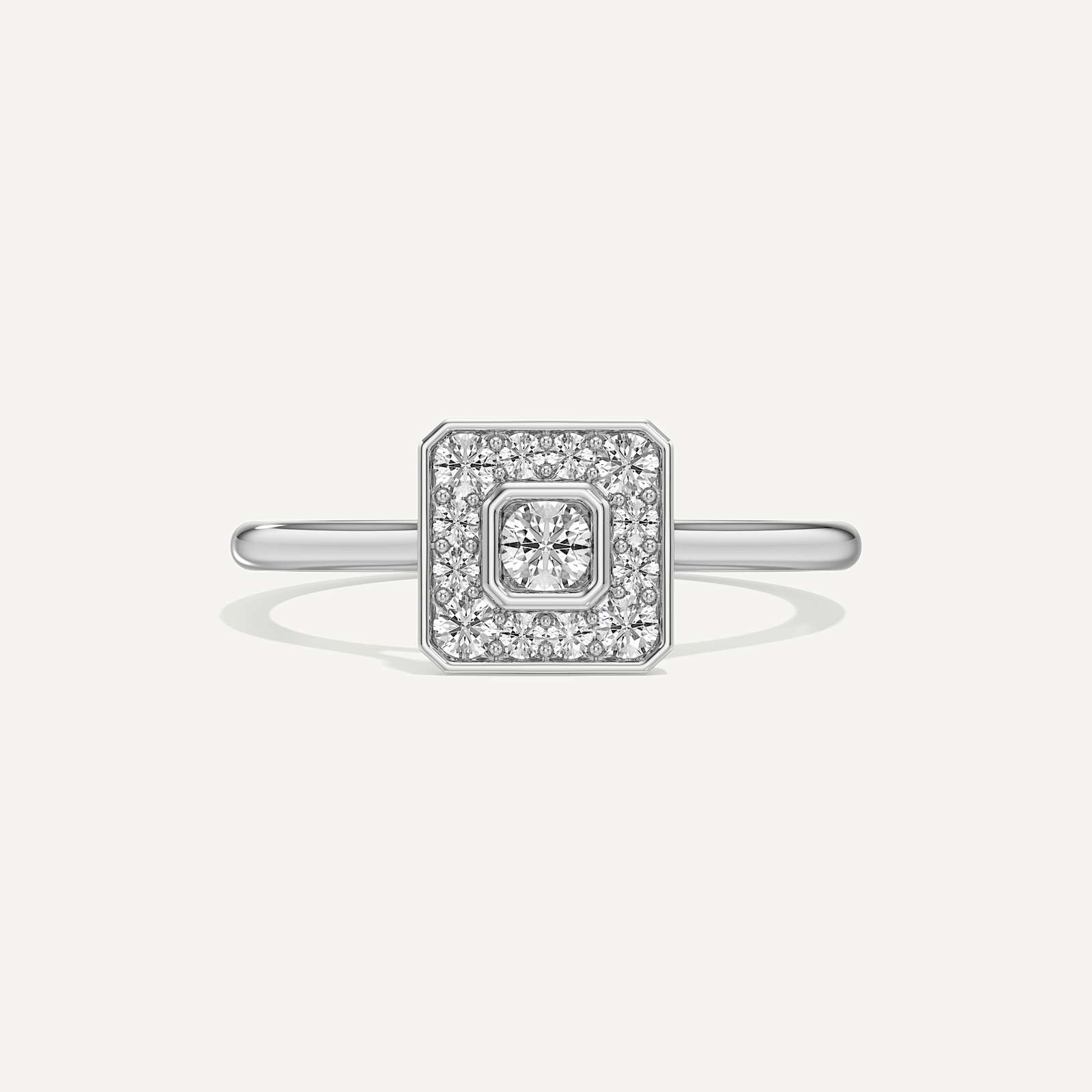 Magnetic Draw Asscher Diamond Ring