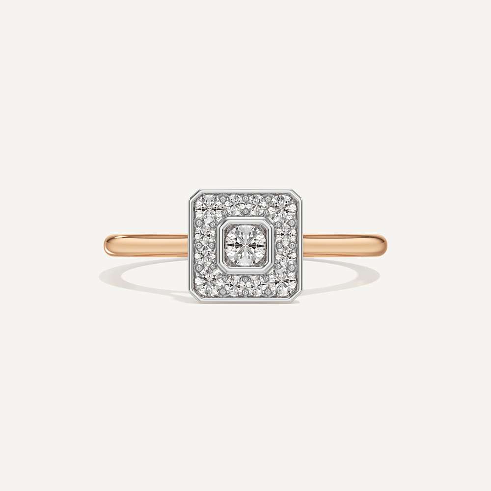 Magnetic Draw Asscher Diamond Ring