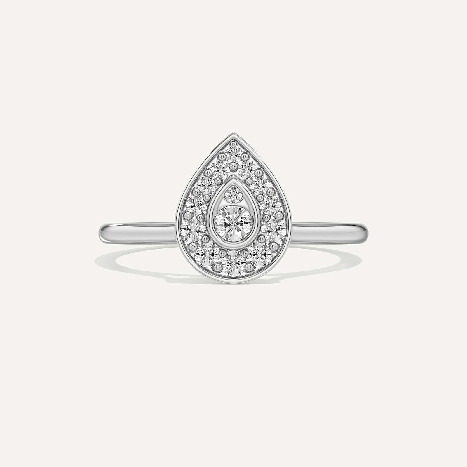 Intimate Drop Pear Diamond Ring