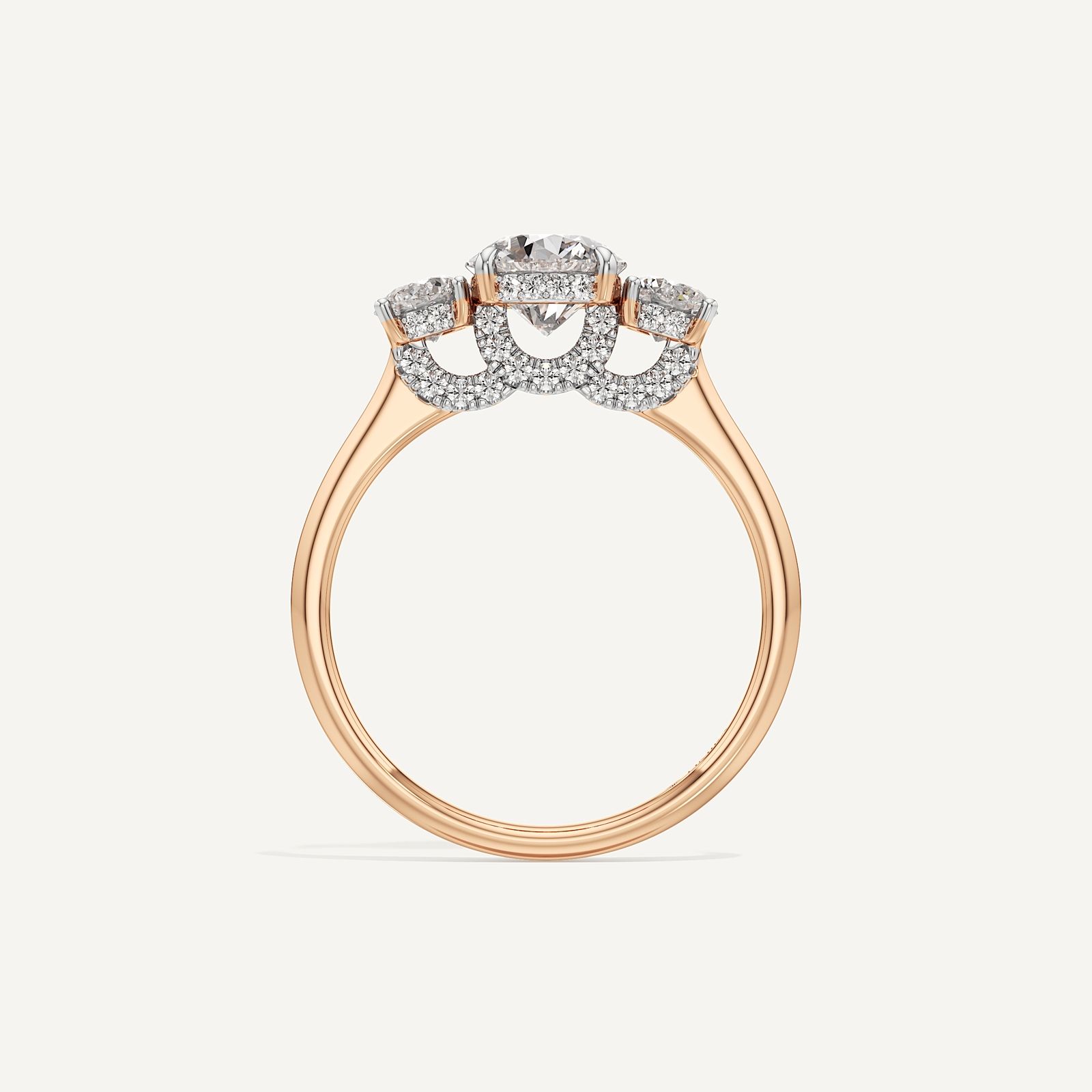 Three-Stoned Round Diamond