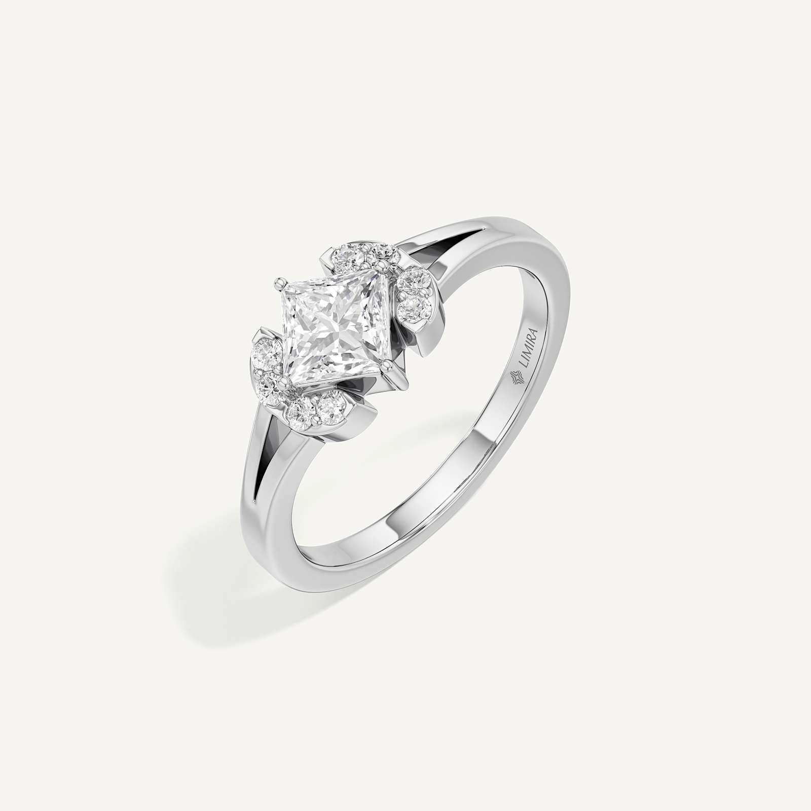 Evora Princess & Round Lab Grown Diamond