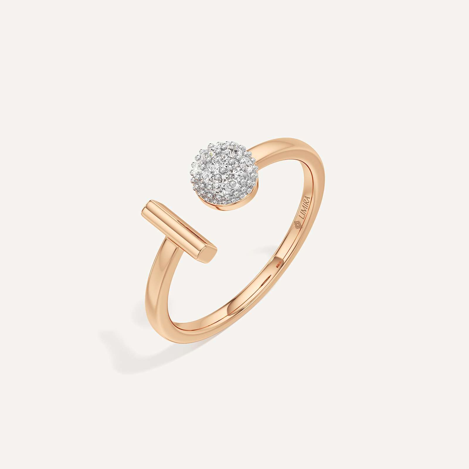 T-Shaped Open Bar Round Diamond