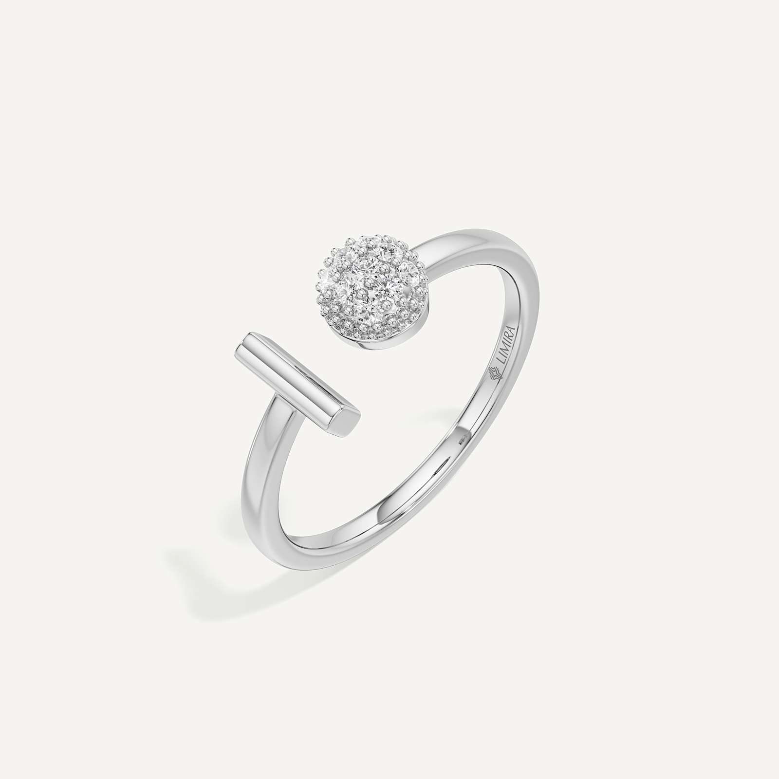 T-Shaped Open Bar Round Diamond