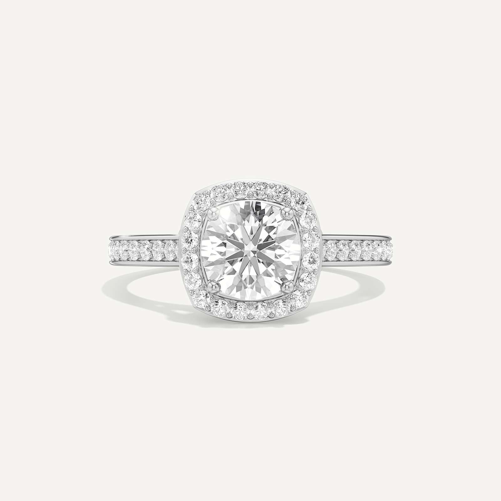 Celeste Hidden Accent Cathedral Halo Diamond Engagement