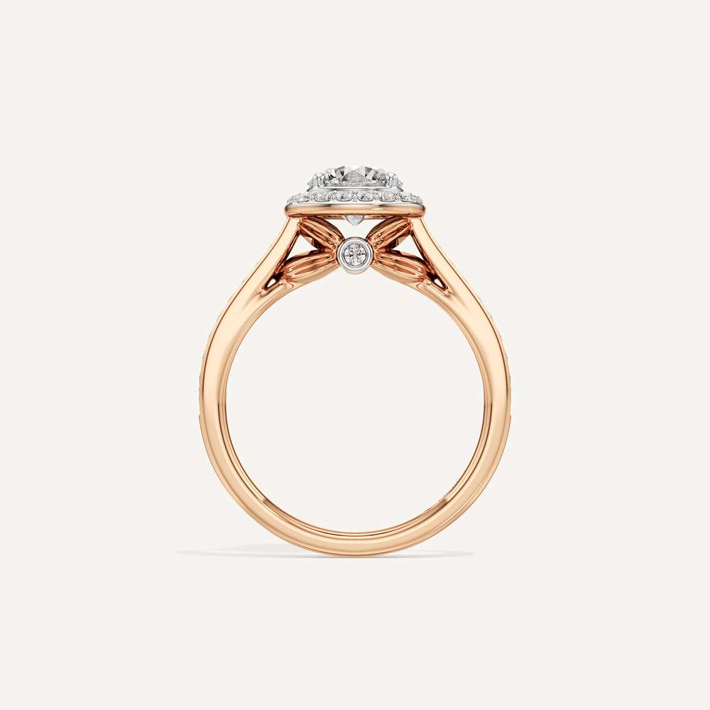 Celeste Hidden Accent Cathedral Halo Diamond Engagement