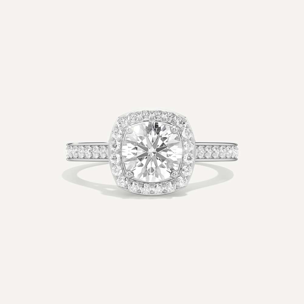 Celeste Hidden Accent Cathedral Halo Diamond Engagement
